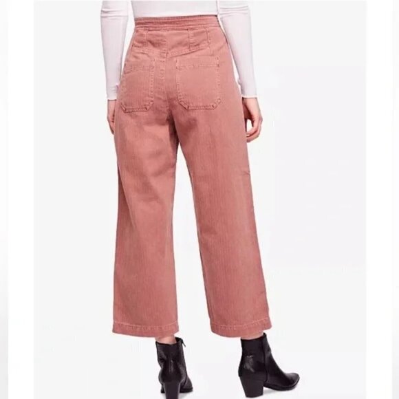 Free People Clean Mod Utility Crop Pant Mauve Size 0 - Picture 4 of 14